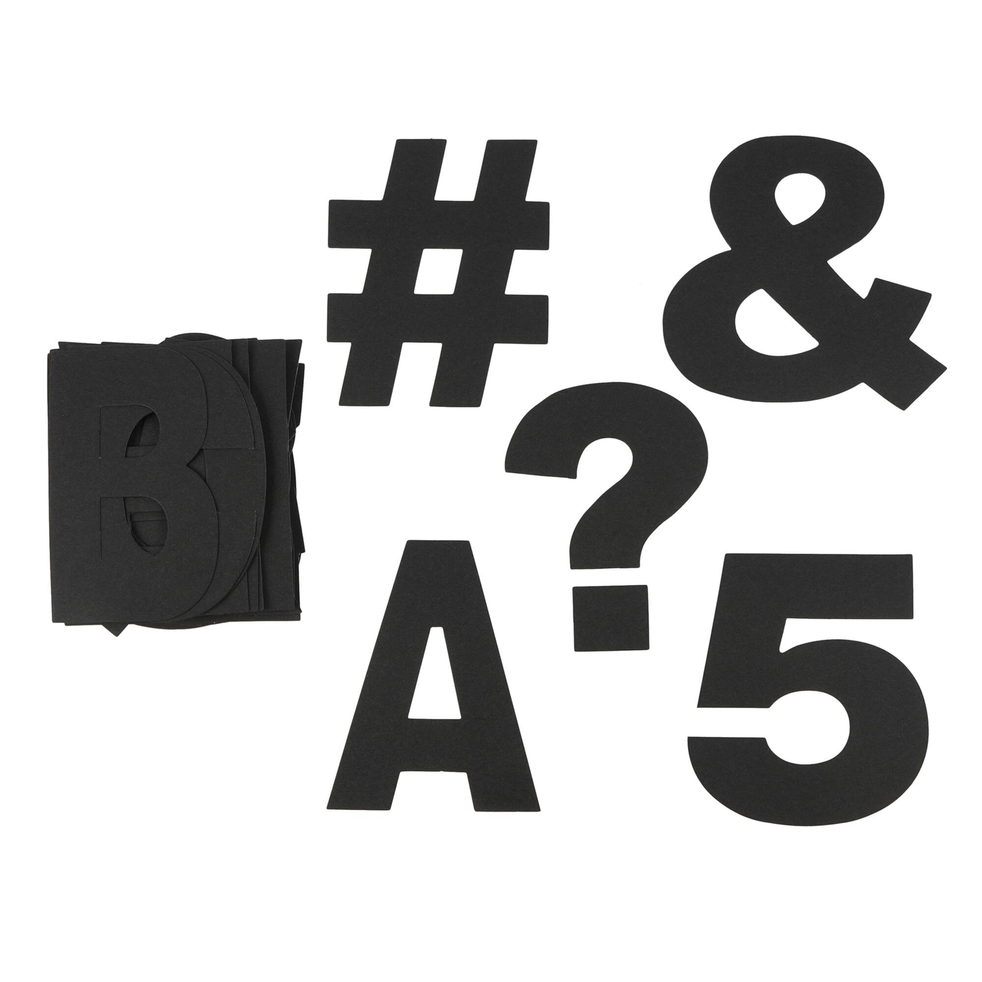 12 Packs: 129 ct. (1,548 total) 4" Black Project Letters, Numbers & Characters by B2C™